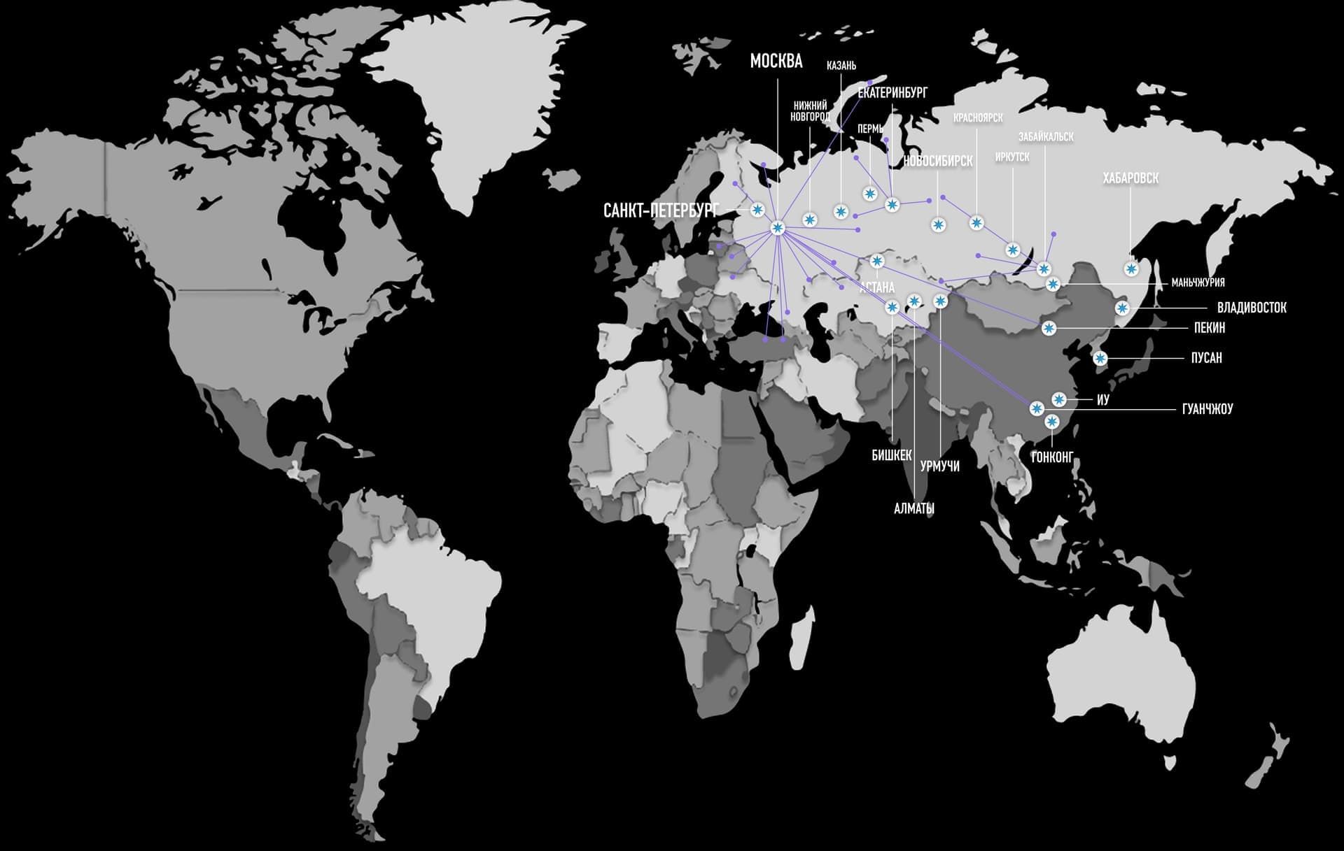 world map with plane routes